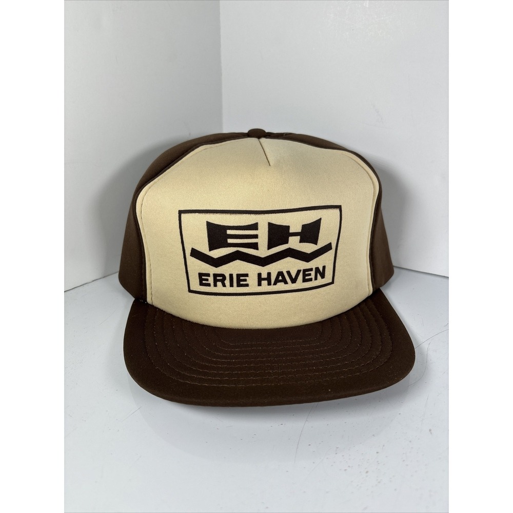 Vintage Erie Haven Construction‎ Equipment Snapback Hat San Sun Workwear